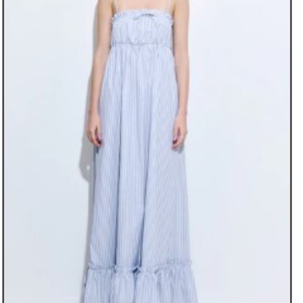 De Rococo Ruffled Poplin Maxi Dress